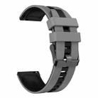 20mm Vertical Two Color Silicone Watch Band(Dark Grey+Black) - 2