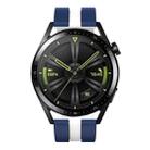 20mm Vertical Two Color Silicone Watch Band(Dark Blue+White) - 3