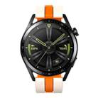 22mm Vertical Two Color Silicone Watch Band(Starlight+Orange) - 3