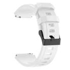 22mm Sports Style Steel Buckle Silicone Watch Band(White) - 2