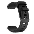 22mm Sports Style Steel Buckle Silicone Watch Band(Black) - 2
