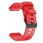 22mm Sports Style Steel Buckle Silicone Watch Band(Red) - 2