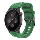 22mm Sports Style Steel Buckle Silicone Watch Band(Army Green) - 1