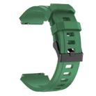 22mm Sports Style Steel Buckle Silicone Watch Band(Army Green) - 2