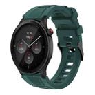 22mm Sports Style Steel Buckle Silicone Watch Band(Deep Green) - 1