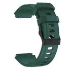 22mm Sports Style Steel Buckle Silicone Watch Band(Deep Green) - 2