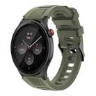 22mm Sports Style Steel Buckle Silicone Watch Band(Dark Green) - 1