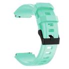 22mm Sports Style Steel Buckle Silicone Watch Band(Teal) - 2