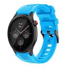 22mm Sports Style Steel Buckle Silicone Watch Band(Sky Blue) - 1