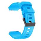 22mm Sports Style Steel Buckle Silicone Watch Band(Sky Blue) - 2