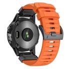 For Garmin Fenix 7 Fluororubber Quick Release Watch Band(Orange) - 2