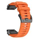 For Garmin Fenix 7 Fluororubber Quick Release Watch Band(Orange) - 3