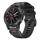 For Garmin Fenix 7 Fluororubber Quick Release Watch Band(Black) - 1