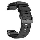 For Garmin Fenix 7 Fluororubber Quick Release Watch Band(Black) - 3