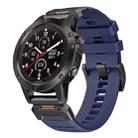 For Garmin Fenix 7 Fluororubber Quick Release Watch Band(Blue) - 1