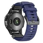 For Garmin Fenix 7 Fluororubber Quick Release Watch Band(Blue) - 2