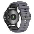 For Garmin Fenix 7X Fluororubber Quick Release Watch Band(Grey) - 2