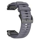 For Garmin Fenix 7X Fluororubber Quick Release Watch Band(Grey) - 3