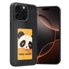 For iPhone 16 Pro Max Four-Color E-ink Screen NFC DIY Phone Case(Black) - 1