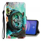 For Vivo S1 Pro 3D Colored Drawing Horizontal Flip PU Leather Case with Holder & Card Slots & Wallet(Green Eyes) - 1