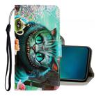 For Vivo V17 Pro 3D Colored Drawing Horizontal Flip PU Leather Case with Holder & Card Slots & Wallet(Green Eyes) - 1