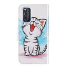 For Vivo V17 / V19 (Indonesia) 3D Colored Drawing Horizontal Flip PU Leather Case with Holder & Card Slots & Wallet(Red Mouth Cat) - 3