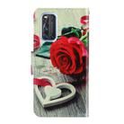 For Vivo V17 / V19 (Indonesia) 3D Colored Drawing Horizontal Flip PU Leather Case with Holder & Card Slots & Wallet(Red Rose) - 3