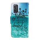 For Vivo V17 / V19 (Indonesia) 3D Colored Drawing Horizontal Flip PU Leather Case with Holder & Card Slots & Wallet(Blue Coconut Grove) - 3