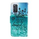 For Vivo V17 / V19 (Indonesia) 3D Colored Drawing Horizontal Flip PU Leather Case with Holder & Card Slots & Wallet(Blue Coconut Grove) - 3