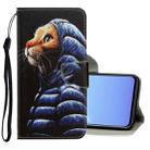 For Vivo V19 3D Colored Drawing Horizontal Flip PU Leather Case with Holder & Card Slots & Wallet(Down Jacket Cat) - 1