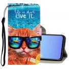 For Vivo V19 3D Colored Drawing Horizontal Flip PU Leather Case with Holder & Card Slots & Wallet(Underwater Cat) - 1