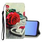 For Vivo V19 3D Colored Drawing Horizontal Flip PU Leather Case with Holder & Card Slots & Wallet(Red Rose) - 1