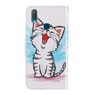 For Vivo Y11 (2019) 3D Colored Drawing Horizontal Flip PU Leather Case with Holder & Card Slots & Wallet(Red Mouth Cat) - 3