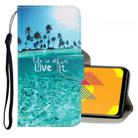 For Vivo Y11 (2019) 3D Colored Drawing Horizontal Flip PU Leather Case with Holder & Card Slots & Wallet(Coconut Tree) - 1