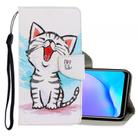 For Vivo Y17 / Y12 / Y15 3D Colored Drawing Horizontal Flip PU Leather Case with Holder & Card Slots & Wallet(Red Mouth Cat) - 1