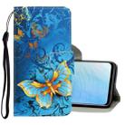 For Vivo Y19 3D Colored Drawing Horizontal Flip PU Leather Case with Holder & Card Slots & Wallet(Jade Butterfly) - 1