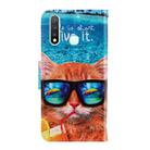 For Vivo Y19 3D Colored Drawing Horizontal Flip PU Leather Case with Holder & Card Slots & Wallet(Underwater Cat) - 3
