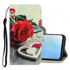 For Vivo Y19 3D Colored Drawing Horizontal Flip PU Leather Case with Holder & Card Slots & Wallet(Red Rose) - 1