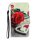 For Vivo Y19 3D Colored Drawing Horizontal Flip PU Leather Case with Holder & Card Slots & Wallet(Red Rose) - 2