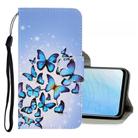 For Vivo Y19 3D Colored Drawing Horizontal Flip PU Leather Case with Holder & Card Slots & Wallet(Multiple Butterflies) - 1