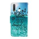 For Vivo Y19 3D Colored Drawing Horizontal Flip PU Leather Case with Holder & Card Slots & Wallet(Blue Coconut Grove) - 3