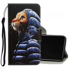 For Vivo Y50 / Y30 3D Colored Drawing Horizontal Flip PU Leather Case with Holder & Card Slots & Wallet(Down Jacket Cat) - 1