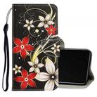 For Vivo Y50 / Y30 3D Colored Drawing Horizontal Flip PU Leather Case with Holder & Card Slots & Wallet(Red Flower) - 1