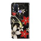 For Vivo Y50 / Y30 3D Colored Drawing Horizontal Flip PU Leather Case with Holder & Card Slots & Wallet(Red Flower) - 3