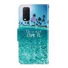 For Vivo Y50 / Y30 3D Colored Drawing Horizontal Flip PU Leather Case with Holder & Card Slots & Wallet(Coconut Tree) - 3