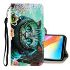 For Vivo Y91 / Y95 / Y91i 3D Colored Drawing Horizontal Flip PU Leather Case with Holder & Card Slots & Wallet(Green Eyes) - 1