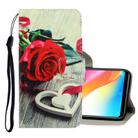 For Vivo Y91 / Y95 / Y91i 3D Colored Drawing Horizontal Flip PU Leather Case with Holder & Card Slots & Wallet(Red Rose) - 1