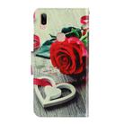 For Vivo Y91 / Y95 / Y91i 3D Colored Drawing Horizontal Flip PU Leather Case with Holder & Card Slots & Wallet(Red Rose) - 3