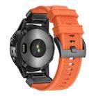 For Garmin Fenix 7X Steel Buckle Rubber Quick Release Watch Band(Orange) - 2