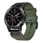 For Garmin Fenix 7X Steel Buckle Rubber Quick Release Watch Band(Army Green) - 1